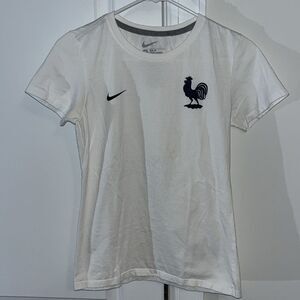 Women’s white Nike France French National Soccer team futbol t shirt S slim
